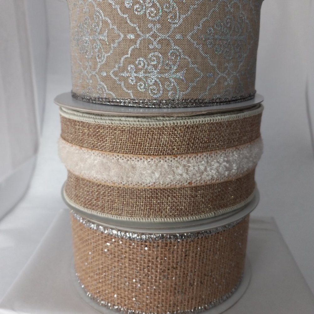 QVC Holiday Wired Ribbon-3 Designs/9 Spools